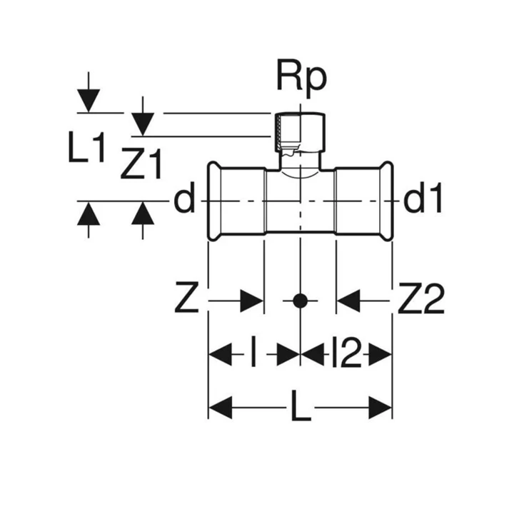 Geberit Mapress rozsdamentes acél belső menetes T-idom 54-3/4"-54 31321 Geberit Mapress rozsdamentes acél belső menetes T-idom 54-3/4"-54 31321