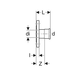 Geberit Mapress rozsdamentes acél PN 10/16 karima, présvéggel, d54 33738 Geberit Mapress rozsdamentes acél PN 10/16 karima, présvéggel, d54 33738
