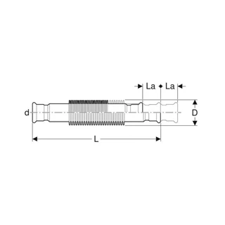 Geberit Mapress rozsdamentes acél axiális kompenzátor présvéggel, d76.1 33939