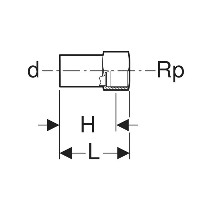 Geberit Geberit Mapress Therm adapter belső menettel és sima véggel 40936