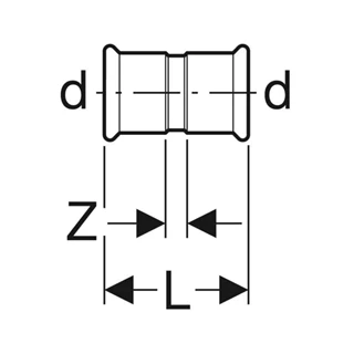 Geberit Mapress Therm rozsdamentes acél karmantyú, d28, ivóvízhez nem alkalmas 44005
