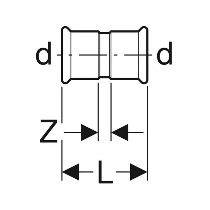 Geberit Mapress Therm rozsdamentes acél karmantyú, d28, ivóvízhez nem alkalmas 44005