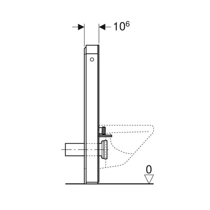 Geberit Monolith Plus szanitermodul fali WC-hez, 101 cm, fehér üveg 131.221.SI.5