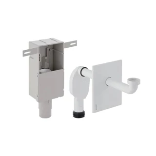 Geberit falsík alatti szifon mosdóhoz, beépítő készlettel, hátsó kifolyású, d50-56/32mm, G1 1/4", alpin fehér 151.120.11