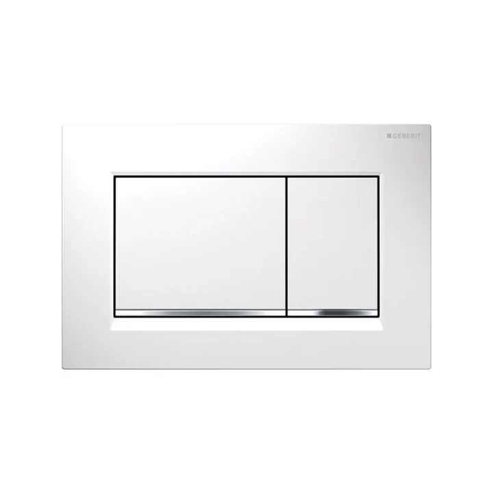 Geberit Sigma30 működtetőlap, 2 mennyiséges öblítéshez, fehér/fényes króm 115.883.KJ.1