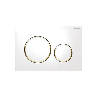 Geberit Sigma20 működtetőlap, 2 mennyiséges öblítéshez, fehér/aranyozott 115.882.KK.1