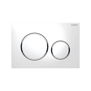 Geberit Sigma20 működtetőlap, 2 mennyiséges öblítéshez, fehér/fényes króm 115.882.KJ.1