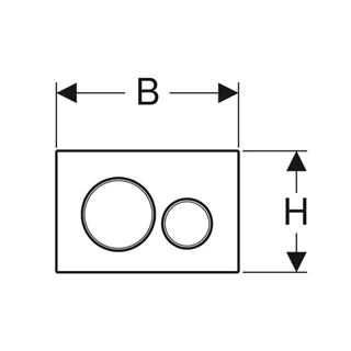 Geberit Sigma20 működtetőlap, 2 mennyiséges, matt fehér easy-to-clean bevonat/fényes króm 115.882.JT.1