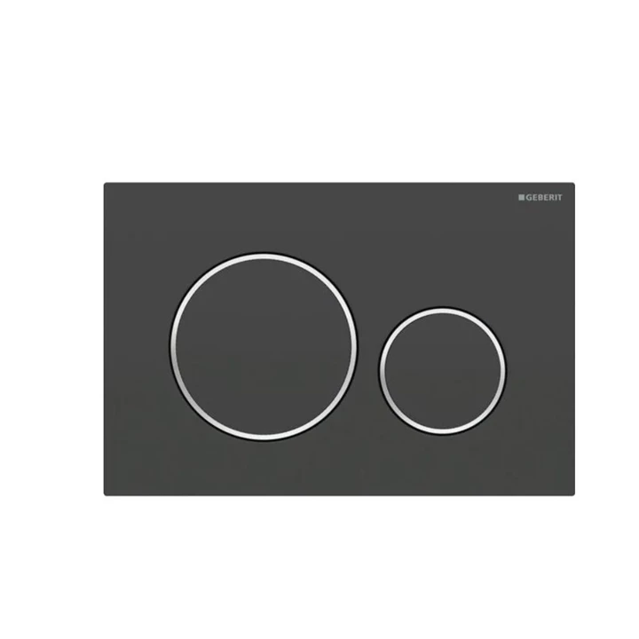 Geberit Sigma20 működtetőlap, 2 mennyiséges, matt fekete easy-to-clean bevonat/fényes króm 115.882.14.1 Geberit Sigma20 működtetőlap, 2 mennyiséges, matt fekete easy-to-clean bevonat/fényes króm 115.882.14.1
