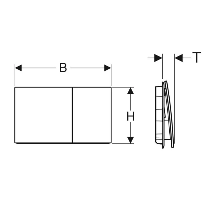 Geberit Sigma70 működtető nyomólap, rozsdamentes acél, matt fekete easy-to-clean bevonattal 115.622.14.1