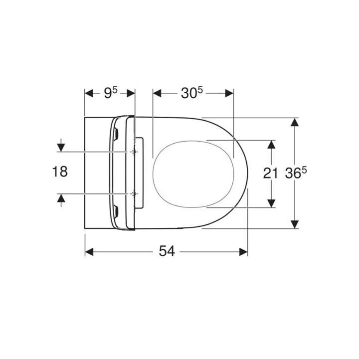 Geberit ONE fali WC-csésze, TurboFlush, WC-ülőkével, mélyöblítésű, 54cm, fehér, KeraTect® 500.201.01.1