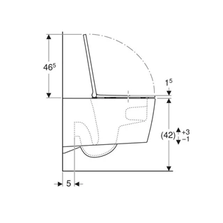 Geberit ONE fali WC-csésze, TurboFlush, WC-ülőkével, mélyöblítésű, 54cm, fehér, KeraTect® 500.201.01.1