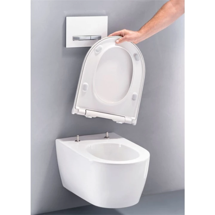 Geberit ONE fali WC-csésze, TurboFlush, WC-ülőkével, mélyöblítésű, 54cm, fényes króm, KeraTect® 500.202.01.1