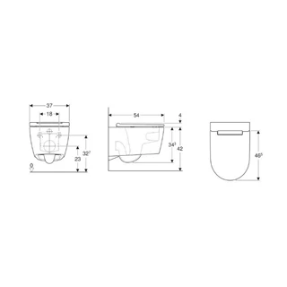 Geberit ONE fali WC-csésze, TurboFlush, WC-ülőkével, mélyöblítésű, 54cm, fényes króm, KeraTect® 500.202.01.1