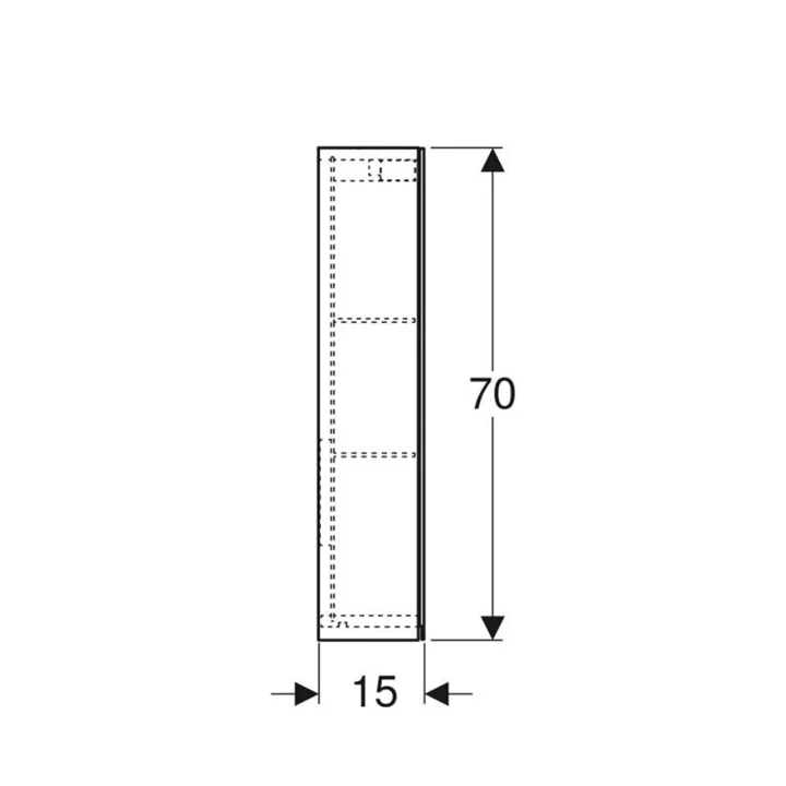 Geberit Option tükrös szekrény világítással, 90x70x15cm, kívül tükör/ajtók 500.583.00.1