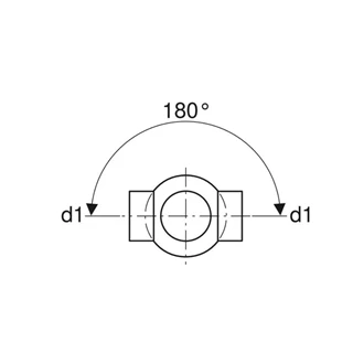 Geberit PE 88,5°-os kettős gömbelágazó idom, csatlakozók 180°-os szögben, d125/110 368.285.16.1