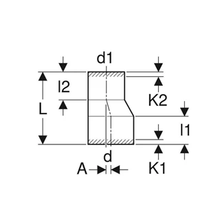 Geberit PE excentrikus szűkítő, hosszú, d315/250 372.598.16.1