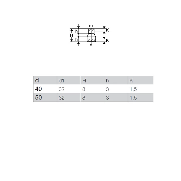 Geberit PE koncentrikus szűkítő, rövid, d50/32 361.557.16.1 Geberit PE koncentrikus szűkítő, rövid, d50/32 361.557.16.1