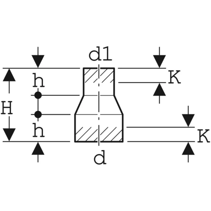 Geberit PE koncentrikus szűkítő, rövid, d90/63 366.570.16.1 Geberit PE koncentrikus szűkítő, rövid, d90/63 366.570.16.1