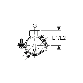 Geberit csőbilincs G 3/4" belső menetettel, állítható, d125/133 368.842.00.1 Geberit csőbilincs G 3/4" belső menetettel, állítható, d125/133 368.842.00.1