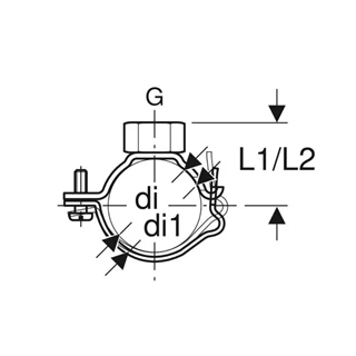 Geberit csőbilincs G 3/4" belső menetettel, állítható, d56/64 363.842.00.1 Geberit csőbilincs G 3/4" belső menetettel, állítható, d56/64 363.842.00.1
