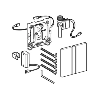 Geberit elektronikus vizeldevezérlés, elemes, 50 típusú takarólap, fekete króm/szálcsiszolt 116.036.QD.1
