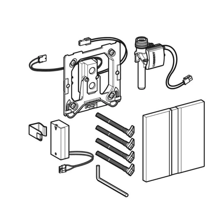 Geberit elektronikus vizeldevezérlés, elemes, 50 típusú takarólap, fekete króm/szálcsiszolt 116.036.QD.1