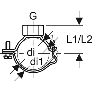 Geberit PE állítható csőbilincs 1/2"-os csatlakozással (fixponthoz), d50 361.841.00.2 Geberit PE állítható csőbilincs 1/2"-os csatlakozással (fixponthoz), d50 361.841.00.2