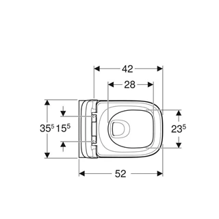 Geberit Selnova Square fali WC mélyöblítésű készlet, Premium, részben zárt forma, WC-ülőkével gyorskioldós, lecsapódásg.