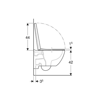 Geberit Selnova Square fali WC mélyöblítésű készlet, Premium, részben zárt forma, WC-ülőkével gyorskioldós, lecsapódásg.