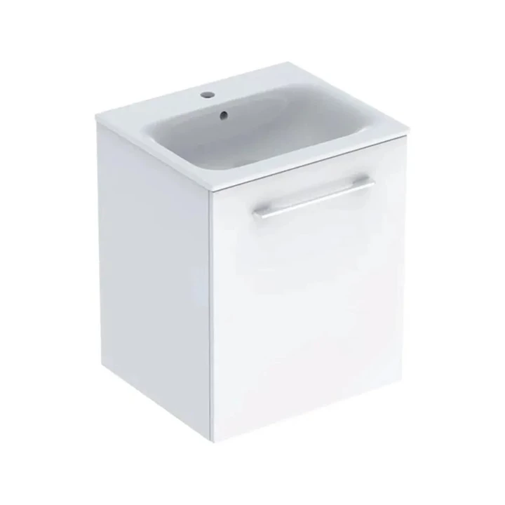 Geberit Selnova Square mosdószekrény mosdóval, 53,8x50,2cm, túlfolyó, magasfényű lakkozott fehér 501.248.00.1 Geberit Selnova Square mosdószekrény mosdóval, 53,8x50,2cm, túlfolyó, magasfényű lakkozott fehér 501.248.00.1