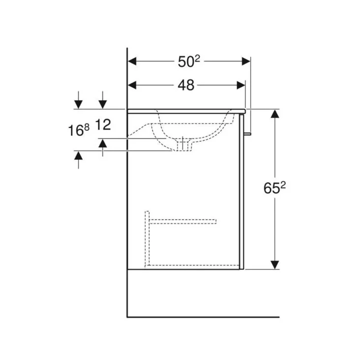 Geberit Selnova Square mosdószekrény mosdóval, 53,8x50,2cm, túlfolyó, magasfényű lakkozott fehér 501.248.00.1 Geberit Selnova Square mosdószekrény mosdóval, 53,8x50,2cm, túlfolyó, magasfényű lakkozott fehér 501.248.00.1