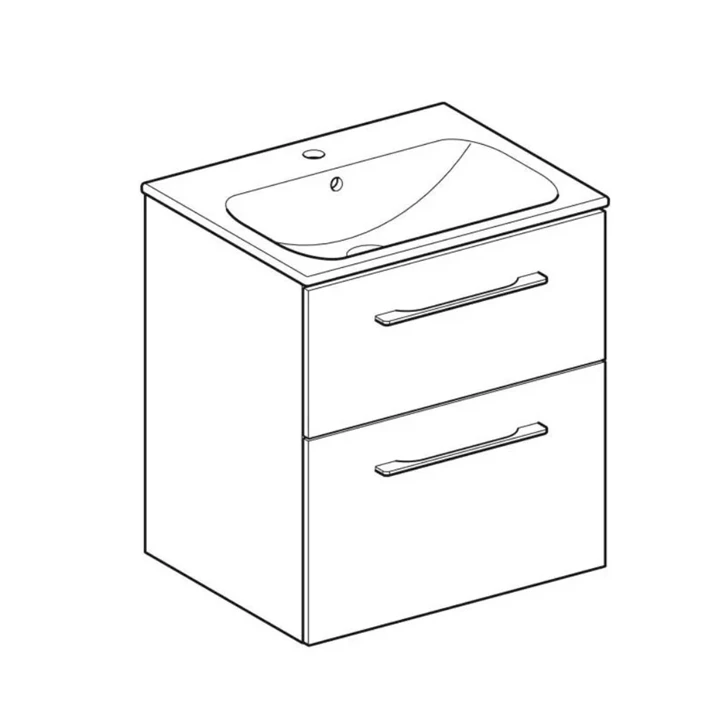Geberit Selnova Square mosdószekrény mosdóval, 53,8x50,2cm, túlfolyó, magasfényű lakkozott fehér 501.232.00.1 Geberit Selnova Square mosdószekrény mosdóval, 53,8x50,2cm, túlfolyó, magasfényű lakkozott fehér 501.232.00.1