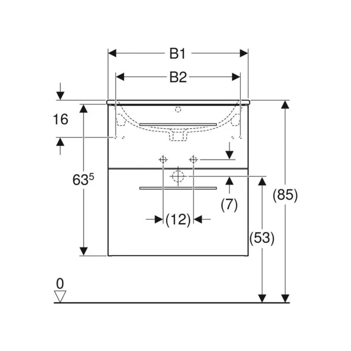 Geberit Selnova Square mosdószekrény mosdóval, 53,8x50,2cm, túlfolyó, magasfényű lakkozott fehér 501.232.00.1 Geberit Selnova Square mosdószekrény mosdóval, 53,8x50,2cm, túlfolyó, magasfényű lakkozott fehér 501.232.00.1