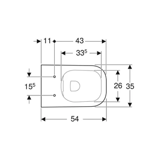Geberit Selnova Square fali WC, mélyöblítésű, részben zárt forma, Rimfree, 54cm 501.546.01.1