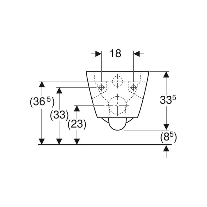Geberit Selnova Square fali WC, mélyöblítésű, részben zárt forma, Rimfree, 54cm 501.546.01.1