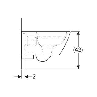 Geberit Selnova Square fali WC, mélyöblítésű, részben zárt forma, Rimfree, 54cm 501.546.01.1