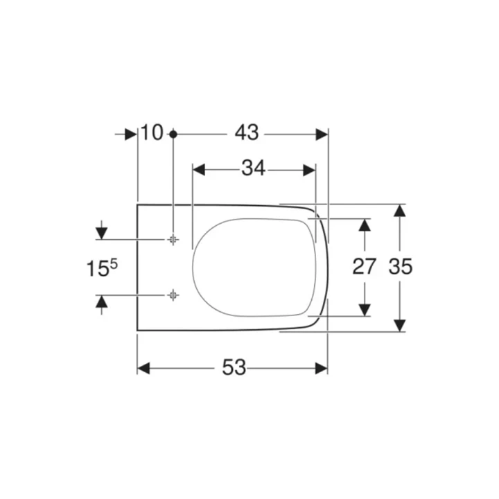 Geberit Geberit Selnova Square mélyöblítésű fali WC 35x53 cm, fehér 500.270.01.5