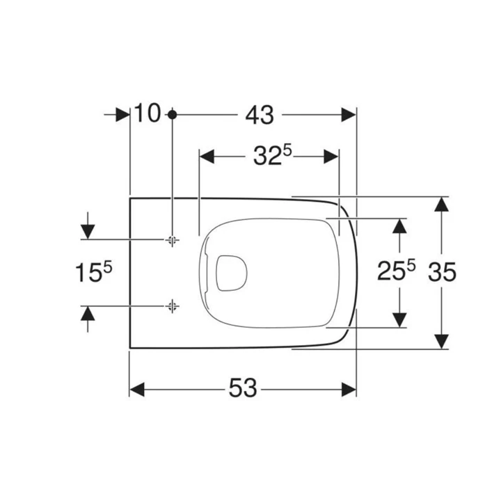 Geberit Selnova Square fali WC mélyöblítésű, perem nélküli 501.458.00.7