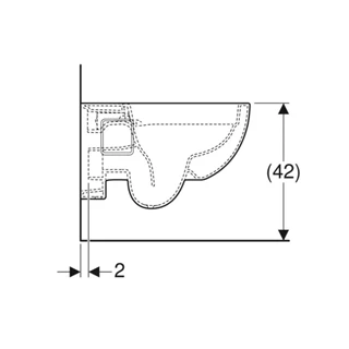 Geberit Selnova fali WC, mélyöblítésű, részben zárt forma, Rimfree, 53cm 501.545.01.1
