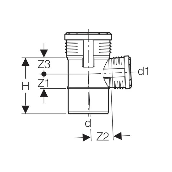 Geberit Silent-PP 87,5°-os elágazó idom: d=110mm, d1=75mm 390.549.14.1