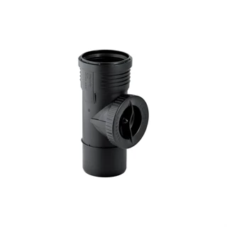 Geberit Silent-PP 90°-os tisztítóidom, kerek lecsavarható kupakkal, d110 390.527.14.1