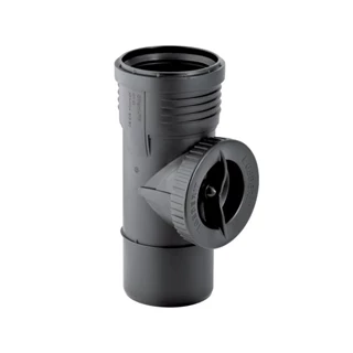 Geberit Silent-PP 90°-os tisztítóidom, kerek lecsavarható kupakkal, d160 390.727.14.1
