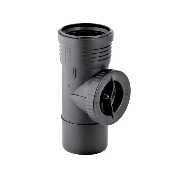 Geberit Silent-PP 90°-os tisztítóidom, kerek lecsavarható kupakkal, d160 390.727.14.1