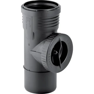 Geberit Silent-PP 90°-os tisztítóidom, kerek lecsavarható kupakkal, d75 390.327.14.1
