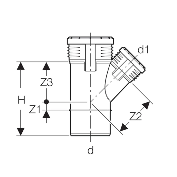 Geberit Silent-PP 45°-os elágazó idom, d90/90 390.434.14.1 Geberit Silent-PP 45°-os elágazó idom, d90/90 390.434.14.1