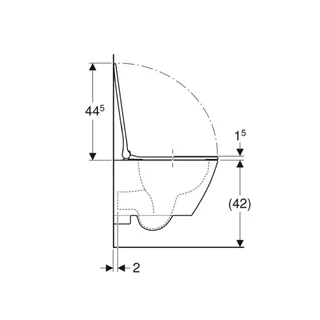 Geberit Smyle Square mélyöblítésű fali WC készlet 49 cm, zárt forma, Rimfree, lecsapódásgátlós, gyorskioldós WC-ülőkével
