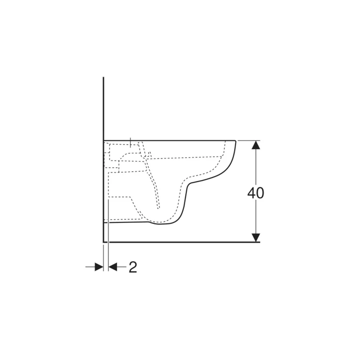 Geberit Smyle fali WC, mélyöblítésű, Rimfree, 54cm 500.210.01.1