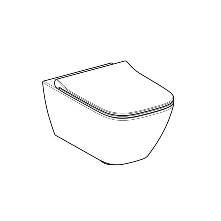 Geberit Smyle Square mélyöblítésű fali WC szett 54 cm, zárt forma, Rimfree, lecsapódásgátlós, gyorskioldós WC-ülőkével 5