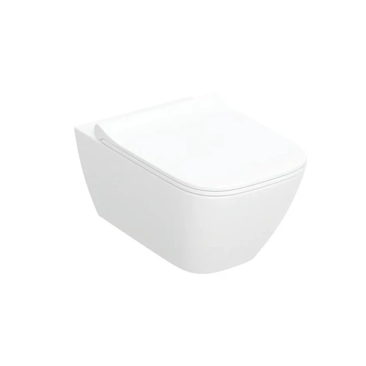Geberit Smyle Square mélyöblítésű fali WC szett 54 cm, zárt forma, Rimfree, lecsapódásgátlós, gyorskioldós WC-ülőkével 5